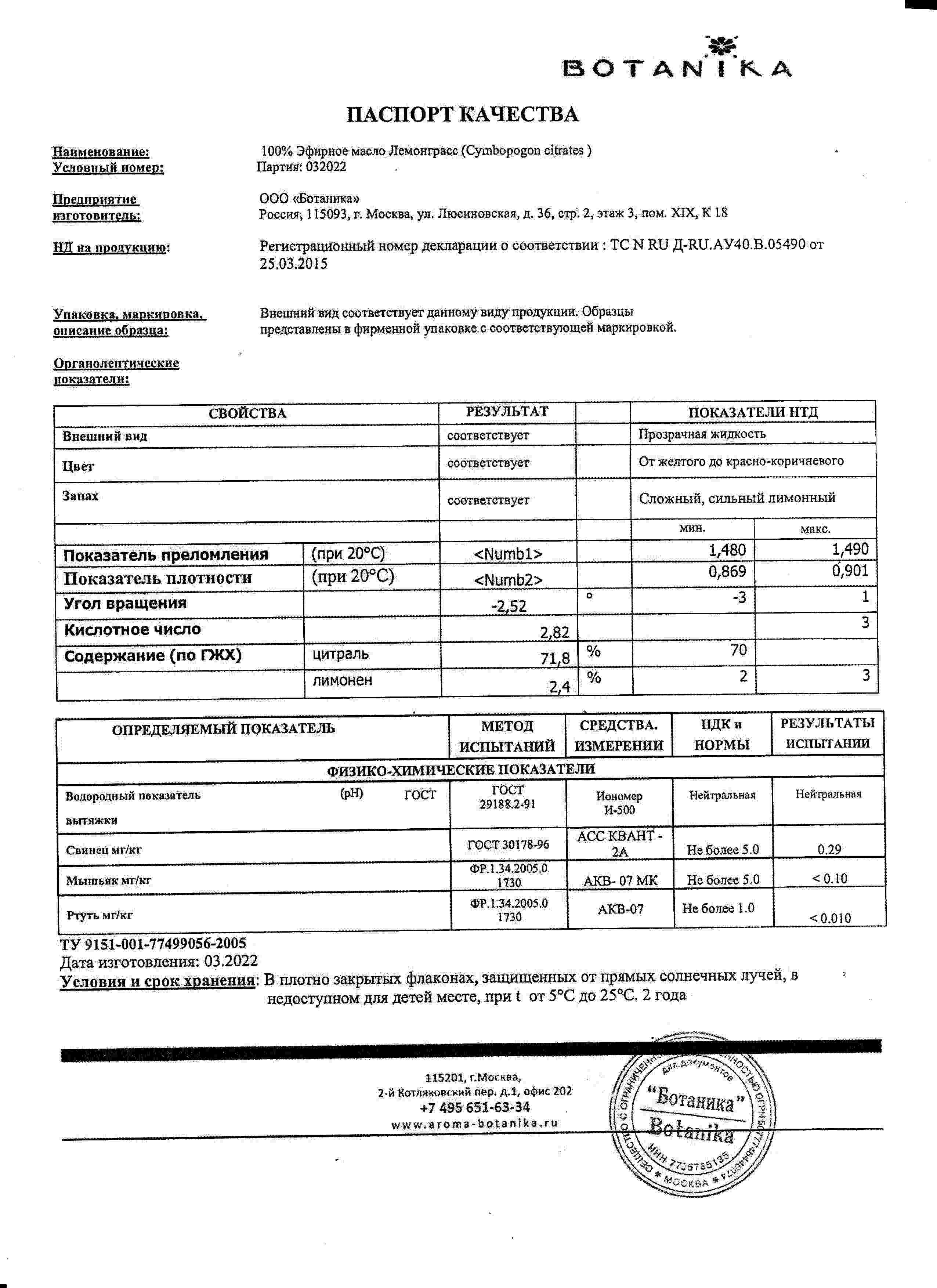 Паспорт №032022